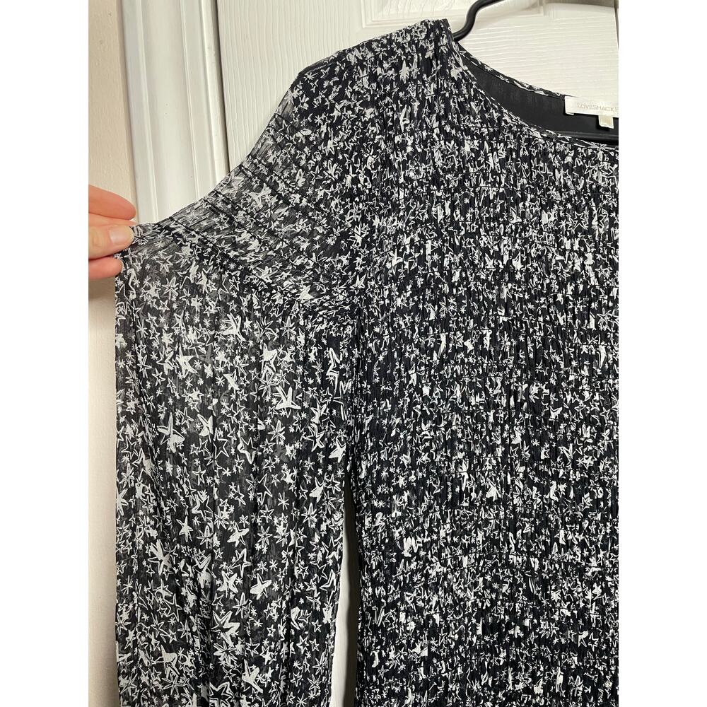 LoveShackFancy Scarlett Mini Dress Stars Black White Womens Size XS - Picture 3 of 10